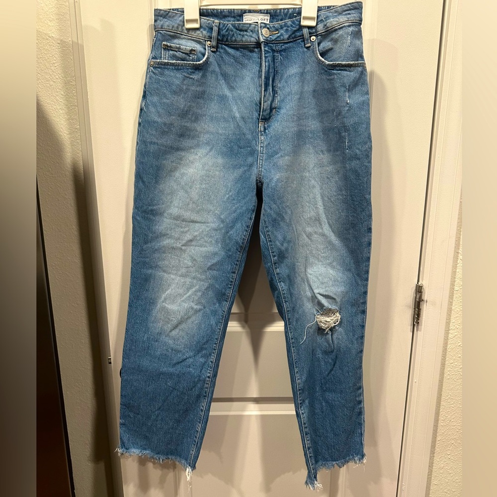 LOFT curvy straight crop jeans